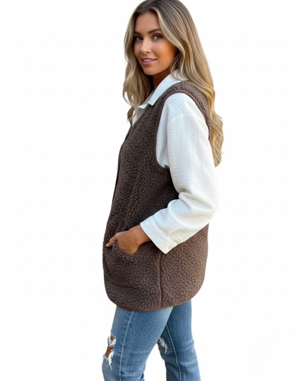 Chaleco Corto Acolchado para Temporada Fría De Mujer