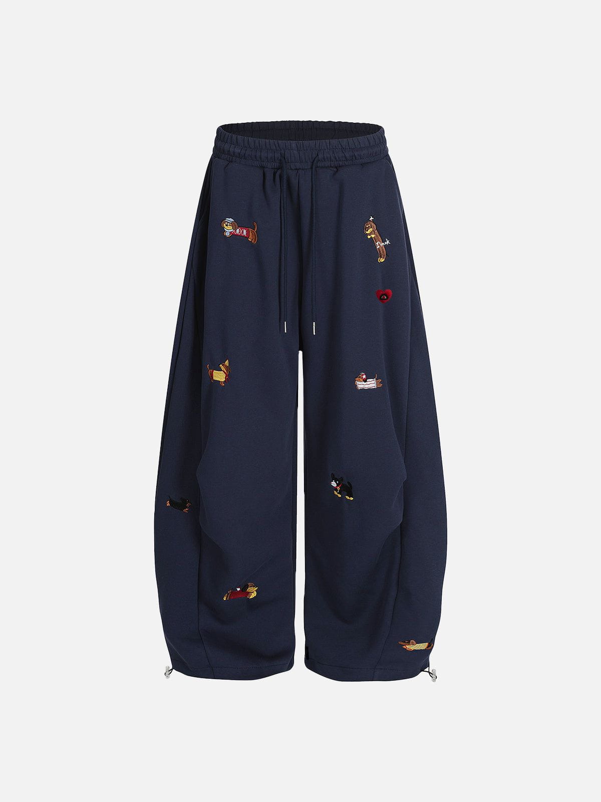 Embroidered Dog Baggy Sweatpants