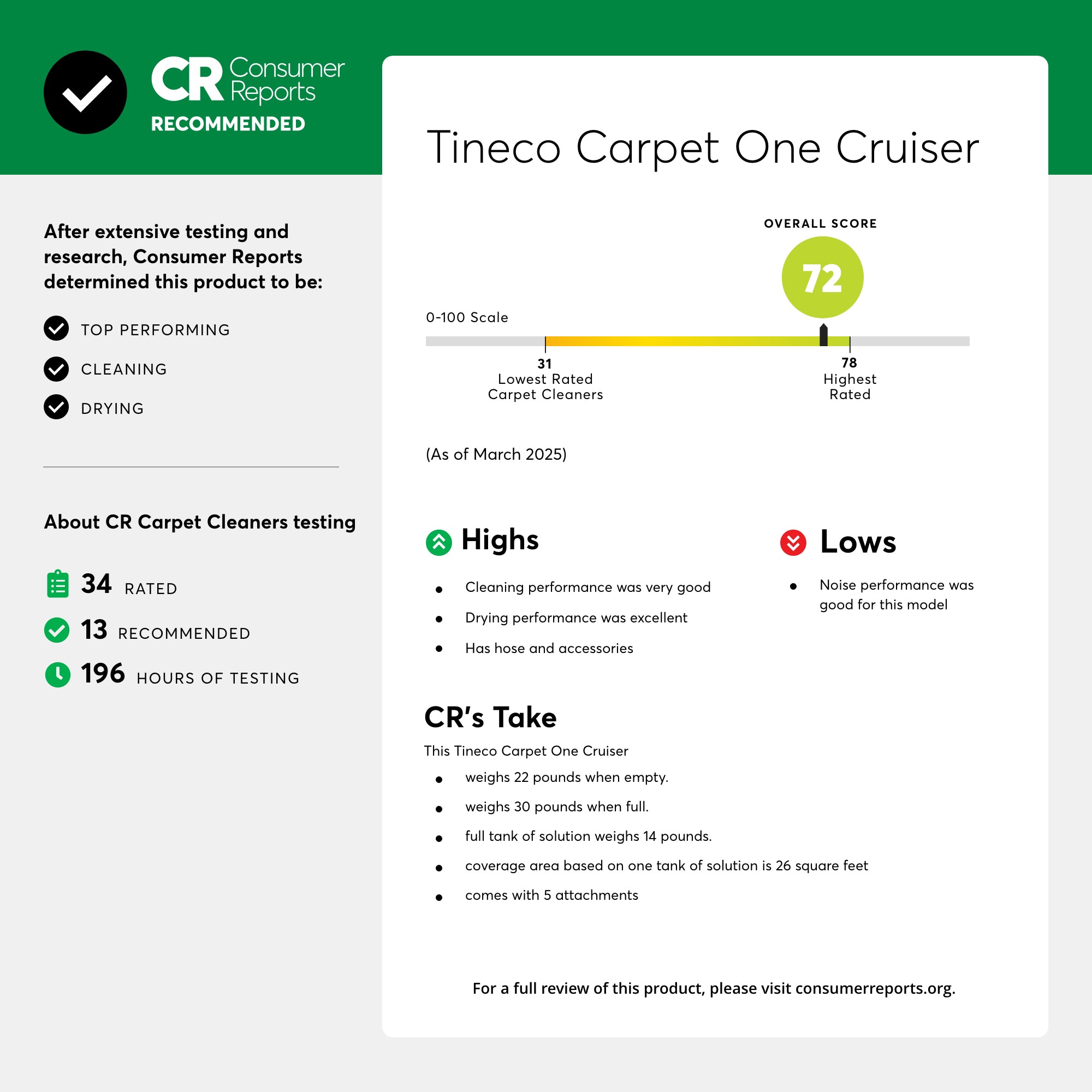 Tineco Carpet One Cruiser Carpet Cleaner